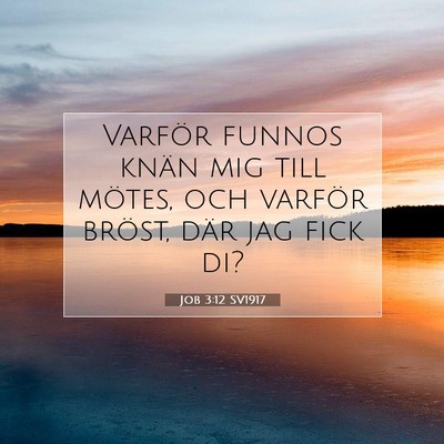 Picture 07 - Job 3:12 SV1917 - Varför funnos knän mig till mötes, och varför - Bible Verse Picture