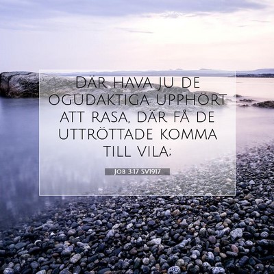 Picture 07 - Job 3:17 SV1917 - Där hava ju de ogudaktiga upphört att rasa, - Bible Verse Picture