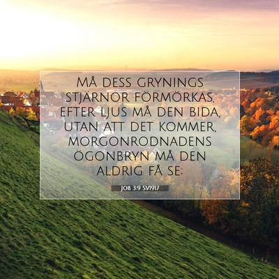 Picture 07 - Job 3:9 SV1917 - Må dess grynings stjärnor förmörkas, efter - Bible Verse Picture