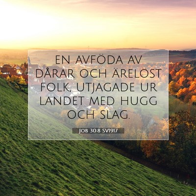 Picture 07 - Job 30:8 SV1917 - en avföda av dårar och ärelöst folk, utjagade - Bible Verse Picture