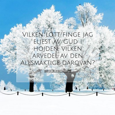 Picture 07 - Job 31:2 SV1917 - Vilken lott finge jag eljest av Gud i höjden, - Bible Verse Picture