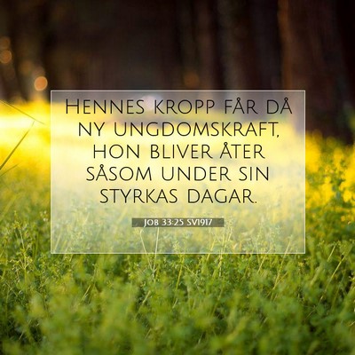 Picture 07 - Job 33:25 SV1917 - Hennes kropp får då ny ungdomskraft, hon bliver - Bible Verse Picture
