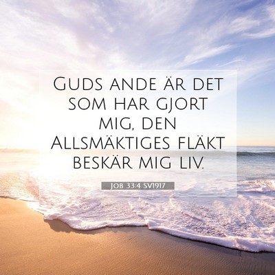 Picture 07 - Job 33:4 SV1917 - Guds ande är det som har gjort mig, den - Bible Verse Picture