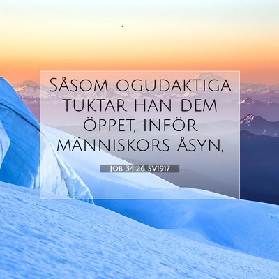 Picture 07 - Job 34:26 SV1917 - Såsom ogudaktiga tuktar han dem öppet, inför - Bible Verse Picture