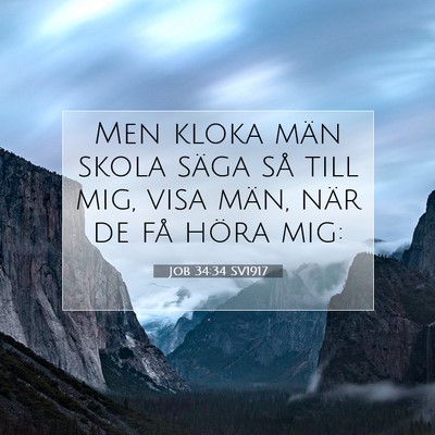 Picture 07 - Job 34:34 SV1917 - Men kloka män skola säga så till mig, visa - Bible Verse Picture