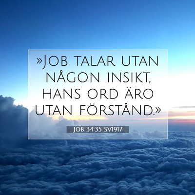 Picture 07 - Job 34:35 SV1917 - »Job talar utan någon insikt, hans ord äro - Bible Verse Picture