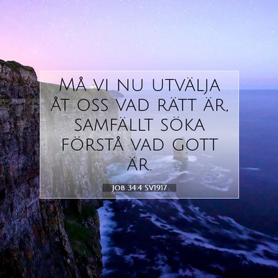 Picture 07 - Job 34:4 SV1917 - Må vi nu utvälja åt oss vad rätt är, - Bible Verse Picture