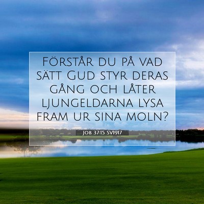 Picture 07 - Job 37:15 SV1917 - Förstår du på vad sätt Gud styr deras gång - Bible Verse Picture