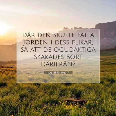 Picture 07 - Job 38:13 SV1917 - där den skulle fatta jorden i dess flikar, så - Bible Verse Picture