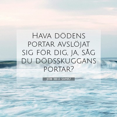 Picture 07 - Job 38:17 SV1917 - Hava dödens portar avslöjat sig för dig, ja, - Bible Verse Picture
