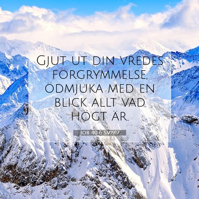 Picture 07 - Job 40:6 SV1917 - Gjut ut din vredes förgrymmelse, ödmjuka med en - Bible Verse Picture