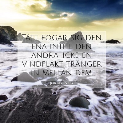 Picture 07 - Job 41:7 SV1917 - Tätt fogar sig den ena intill den andra, icke en - Bible Verse Picture