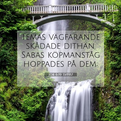 Picture 07 - Job 6:19 SV1917 - Temas vägfarande skådade dithän, Sabas - Bible Verse Picture