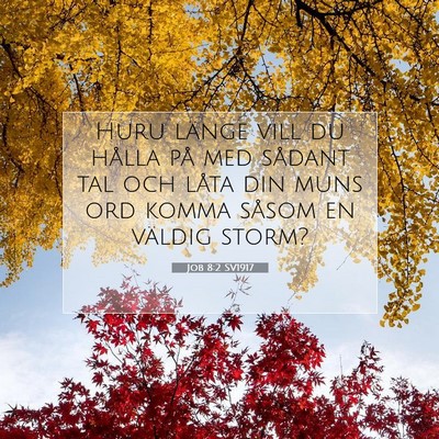 Picture 07 - Job 8:2 SV1917 - Huru länge vill du hålla på med sådant tal - Bible Verse Picture