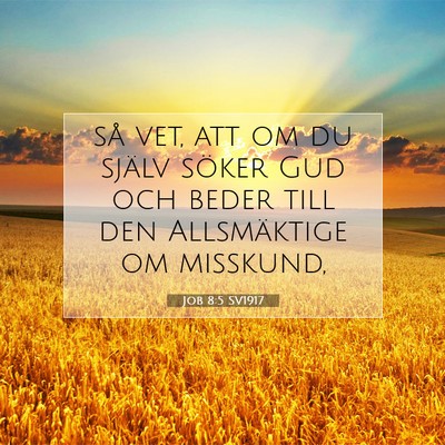 Picture 07 - Job 8:5 SV1917 - så vet, att om du själv söker Gud och beder - Bible Verse Picture