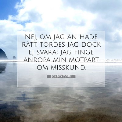 Picture 07 - Job 9:15 SV1917 - Nej, om jag än hade rätt, tordes jag dock ej - Bible Verse Picture