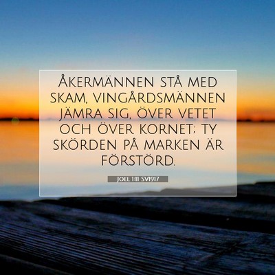 Picture 07 - Joel 1:11 SV1917 - Åkermännen stå med skam, vingårdsmännen - Bible Verse Picture