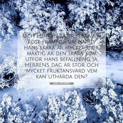 Picture 07 - Joel 2:11 SV1917 - Och HERREN låter höra sin röst framför sin - Bible Verse Picture