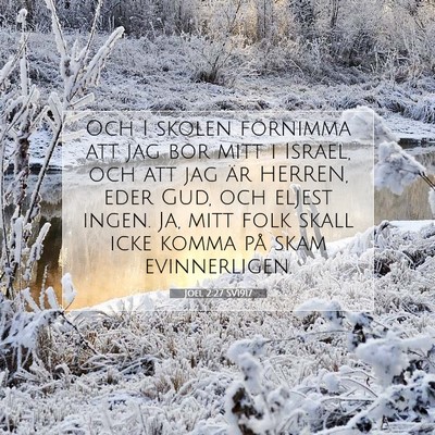 Picture 07 - Joel 2:27 SV1917 - Och I skolen förnimma att jag bor mitt i Israel, - Bible Verse Picture
