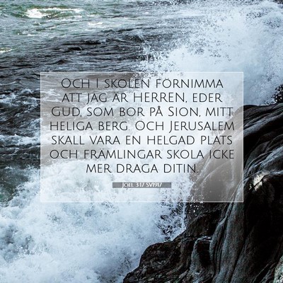 Picture 07 - Joel 3:17 SV1917 - Och I skolen förnimma att jag är HERREN, eder - Bible Verse Picture