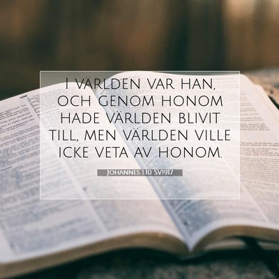 Picture 07 - Johannes 1:10 SV1917 - I världen var han, och genom honom hade världen - Bible Verse Picture