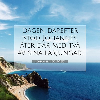 Picture 07 - Johannes 1:35 SV1917 - Dagen därefter stod Johannes åter där med två - Bible Verse Picture