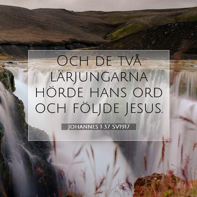 Picture 07 - Johannes 1:37 SV1917 - Och de två lärjungarna hörde hans ord och - Bible Verse Picture