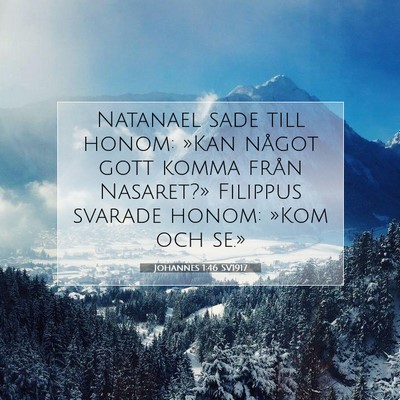 Picture 07 - Johannes 1:46 SV1917 - Natanael sade till honom: »Kan något gott komma - Bible Verse Picture