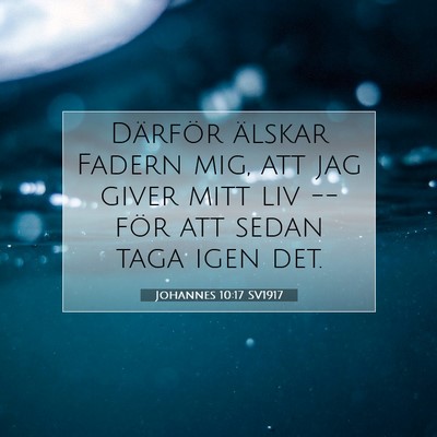 Picture 07 - Johannes 10:17 SV1917 - Därför älskar Fadern mig, att jag giver mitt - Bible Verse Picture
