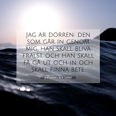 Picture 07 - Johannes 10:9 SV1917 - Jag är dörren; den som går in genom mig, han - Bible Verse Picture