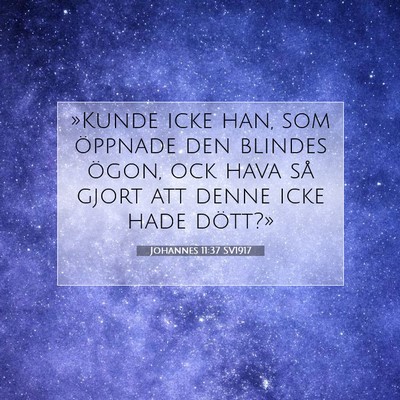 Picture 07 - Johannes 11:37 SV1917 - »Kunde icke han, som öppnade den blindes ögon, - Bible Verse Picture