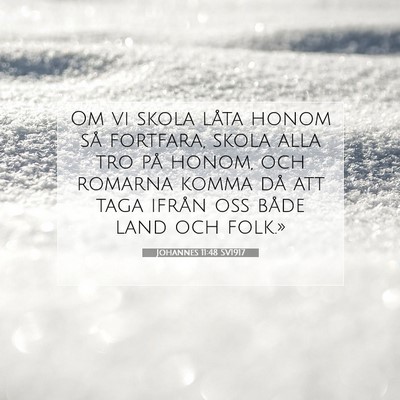 Picture 07 - Johannes 11:48 SV1917 - Om vi skola låta honom så fortfara, skola alla - Bible Verse Picture