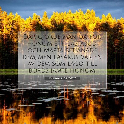 Picture 07 - Johannes 12:2 SV1917 - Där gjorde man då för honom ett gästabud, och - Bible Verse Picture