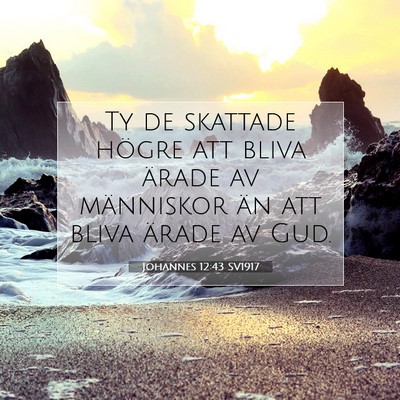 Picture 07 - Johannes 12:43 SV1917 - Ty de skattade högre att bliva ärade av - Bible Verse Picture