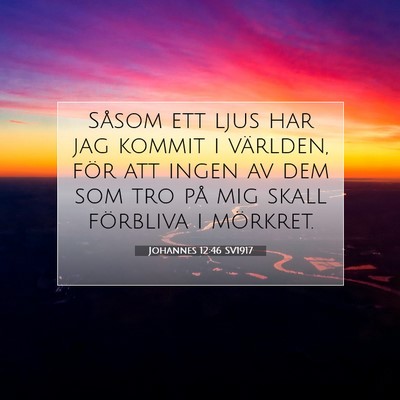 Picture 07 - Johannes 12:46 SV1917 - Såsom ett ljus har jag kommit i världen, för - Bible Verse Picture