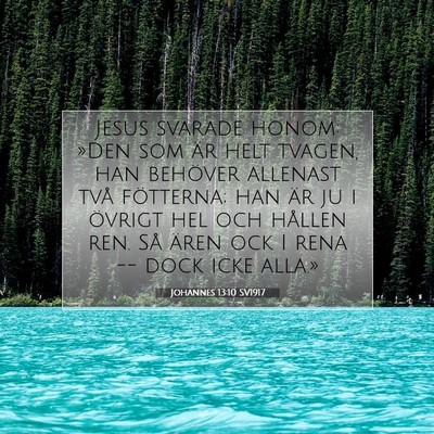 Picture 07 - Johannes 13:10 SV1917 - Jesus svarade honom: »Den som är helt tvagen, - Bible Verse Picture