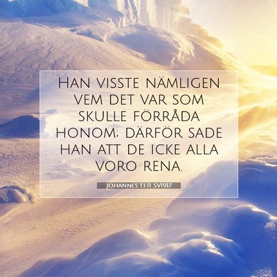 Picture 07 - Johannes 13:11 SV1917 - Han visste nämligen vem det var som skulle - Bible Verse Picture