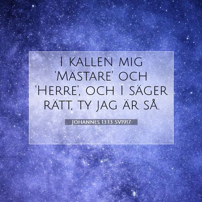 Picture 07 - Johannes 13:13 SV1917 - I kallen mig 'Mästare' och 'Herre', och I säger - Bible Verse Picture