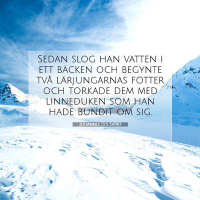 Picture 07 - Johannes 13:5 SV1917 - Sedan slog han vatten i ett bäcken och begynte - Bible Verse Picture