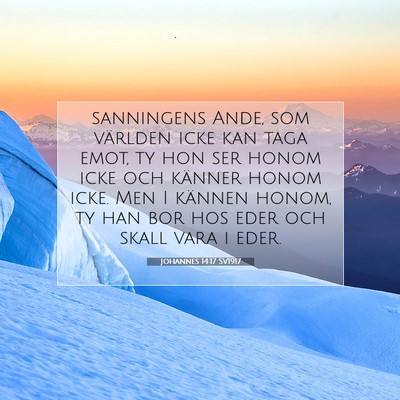 Picture 07 - Johannes 14:17 SV1917 - sanningens Ande, som världen icke kan taga emot, - Bible Verse Picture