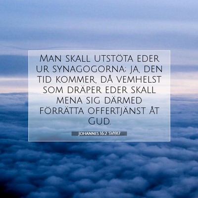 Picture 07 - Johannes 16:2 SV1917 - Man skall utstöta eder ur synagogorna; ja, den - Bible Verse Picture