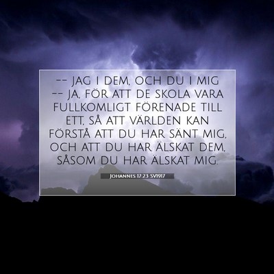 Picture 07 - Johannes 17:23 SV1917 - -- jag i dem, och du i mig -- ja, för att de - Bible Verse Picture