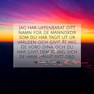 Picture 07 - Johannes 17:6 SV1917 - Jag har uppenbarat ditt namn för de människor - Bible Verse Picture