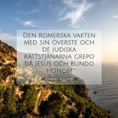 Picture 07 - Johannes 18:12 SV1917 - Den romerska vakten med sin överste och de - Bible Verse Picture
