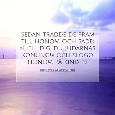 Picture 07 - Johannes 19:3 SV1917 - Sedan trädde de fram till honom och sade: »Hell - Bible Verse Picture
