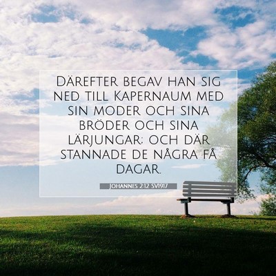 Picture 07 - Johannes 2:12 SV1917 - Därefter begav han sig ned till Kapernaum med - Bible Verse Picture