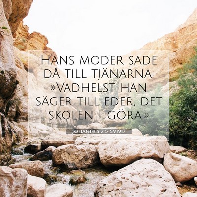 Picture 07 - Johannes 2:5 SV1917 - Hans moder sade då till tjänarna: »Vadhelst - Bible Verse Picture