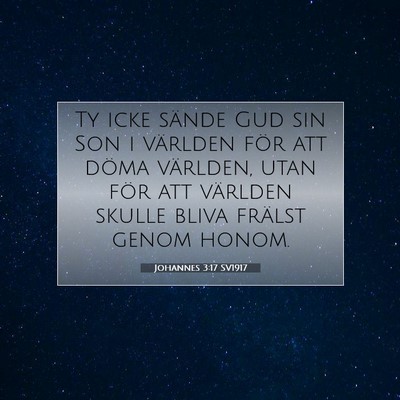 Picture 07 - Johannes 3:17 SV1917 - Ty icke sände Gud sin Son i världen för att - Bible Verse Picture