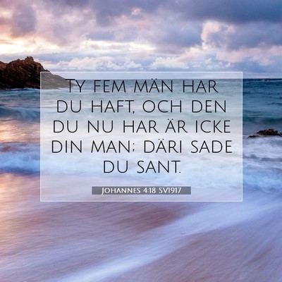 Picture 07 - Johannes 4:18 SV1917 - Ty fem män har du haft, och den du nu har är - Bible Verse Picture