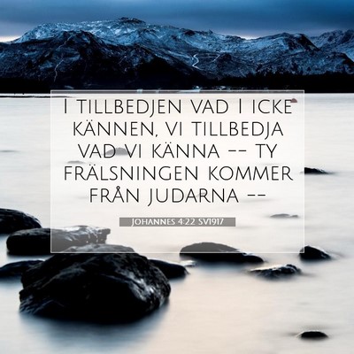 Picture 07 - Johannes 4:22 SV1917 - I tillbedjen vad I icke kännen, vi tillbedja vad - Bible Verse Picture